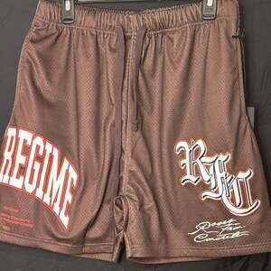 Civil Regime Brown Roses From The Concrete Mesh Basketball Shorts